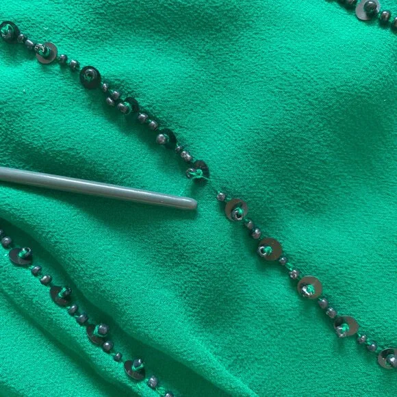 Anthropologie Sheer Sleeveless Beaded Blouse Top Bohemian Boho Fairy Classic - Picture 10 of 15